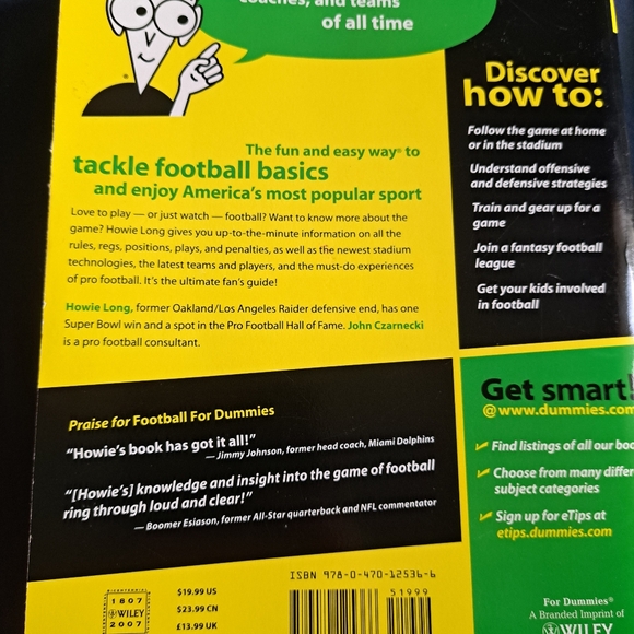 Football for Dummies Book - Black and Yellow Cover - Picture 3 of 4